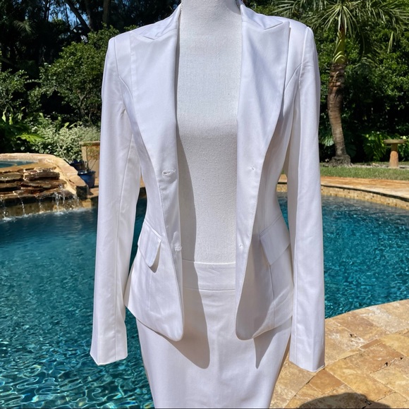 EUC! Custom Made White Skirt Suit - Picture 6 of 7
